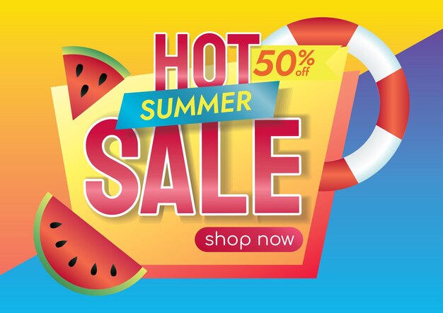 Vector summer sale promotion for shopping on holidays