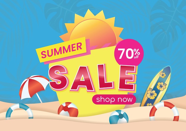 summer sale promotion for shopping on holidays