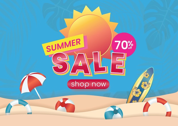 Summer sale promotion for shopping on holidays