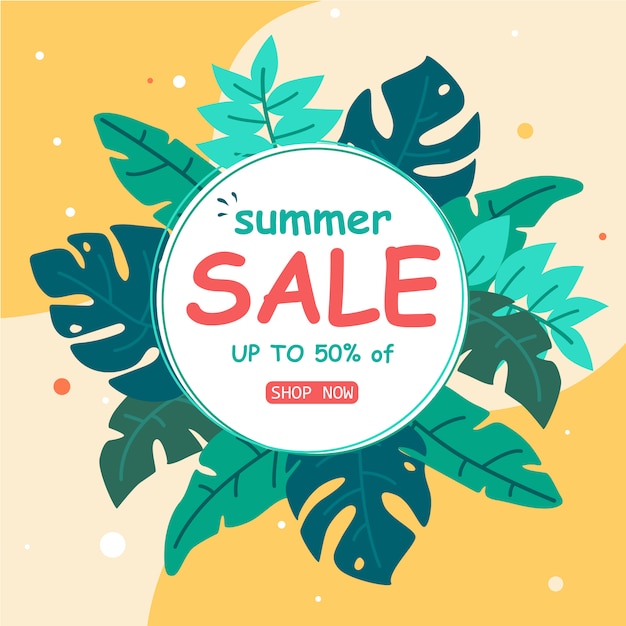 Summer sale promotional banner template.