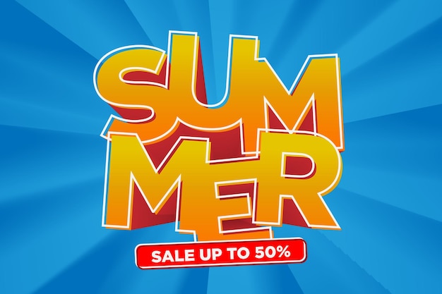 summer sale promotional typography headline vector design element