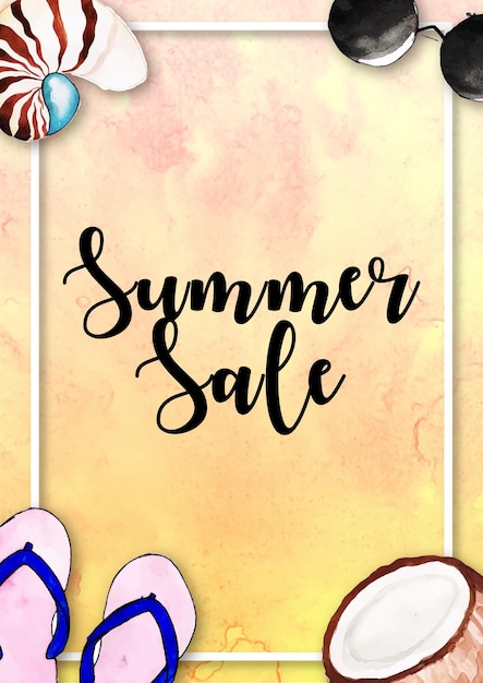 Vector summer sale red yellow background professional banner multipurpose design free vector