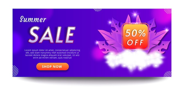 Summer sale season web banner template