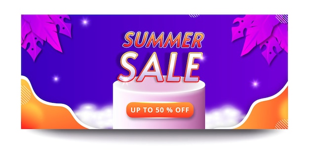 Summer sale season web banner template