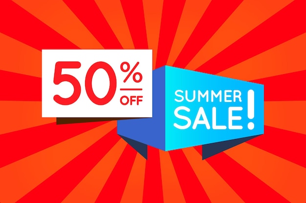 Vector summer sale sign banner poster ready for web and print. vector. super, mega, huge sale with special offer