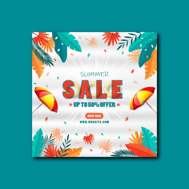 Summer sale social media banner or post design template