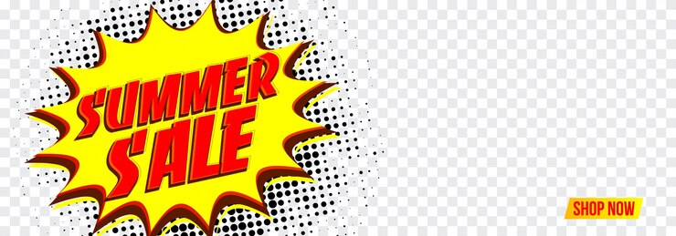 Vector summer sale social media banner with pop art.