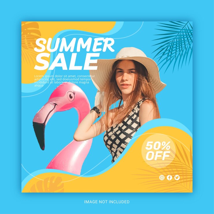 Vector summer sale social media and instagram post template