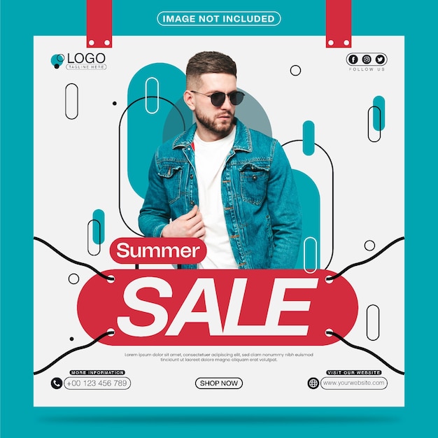 Summer Sale social media post template design