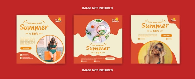 Summer sale social media post template Vector for banners posters and social media ads