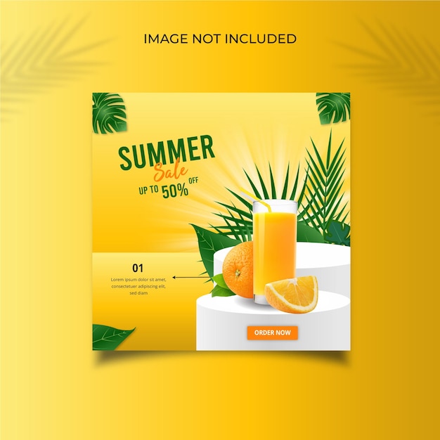 Summer sale social media post template