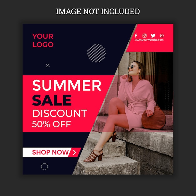 Summer sale social media post template