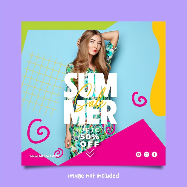 Summer sale social media post template