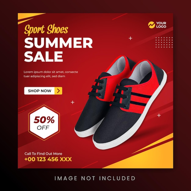 Summer sale social media promotion and instagram post template