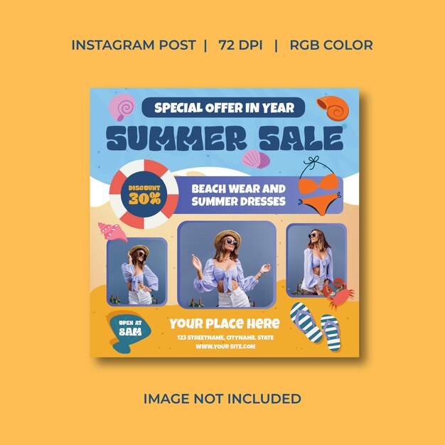 Vector summer sale socials media