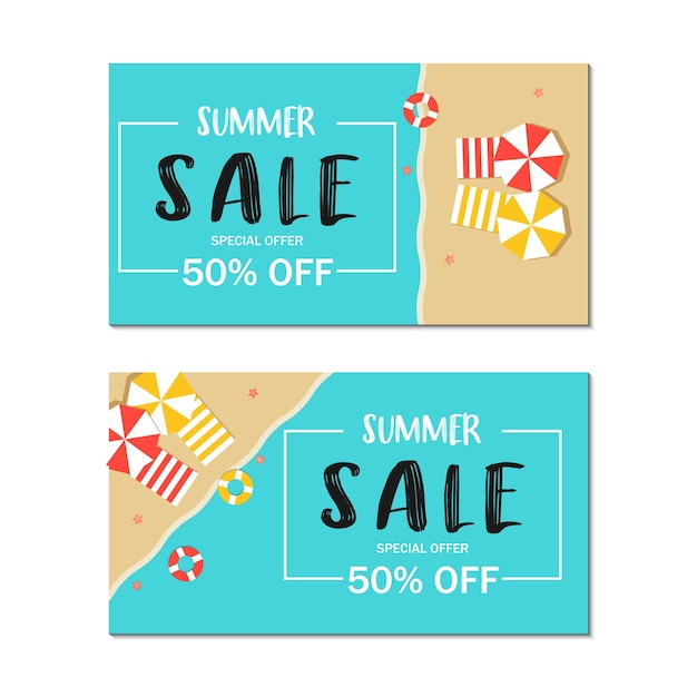 Vector summer sale special offer banner