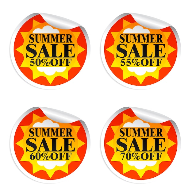 Summer sale stickers 50556070 with sun