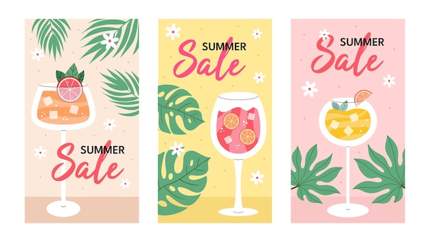 Summer sale stories backgrounds