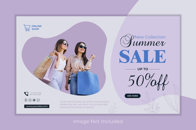 Summer sale template banner design