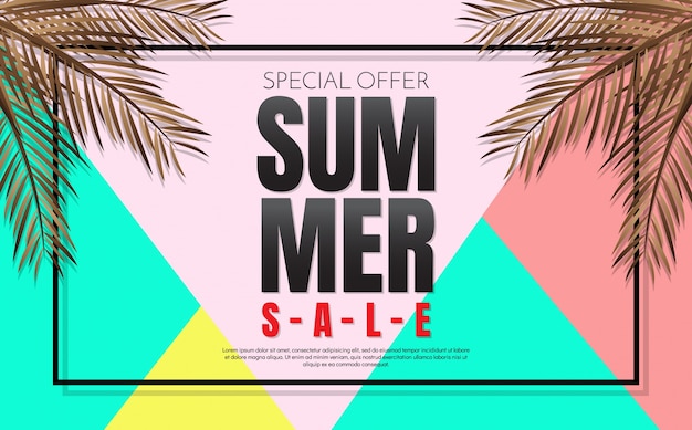 Vector summer sale template banner vector background