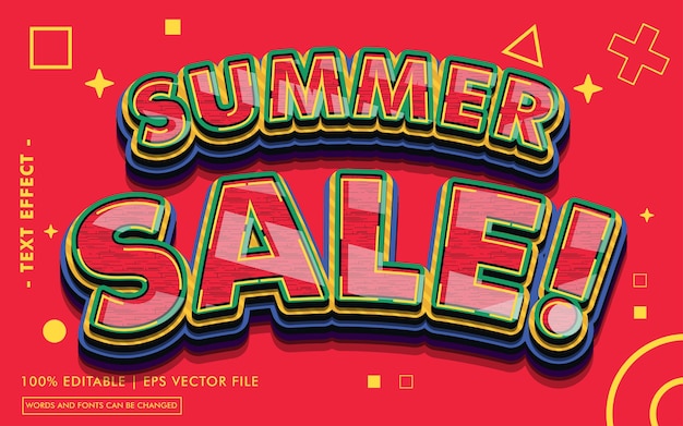 Vector summer sale! text effect style