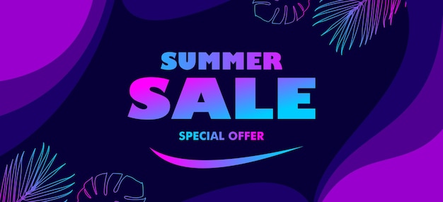 Summer sale tropical banner