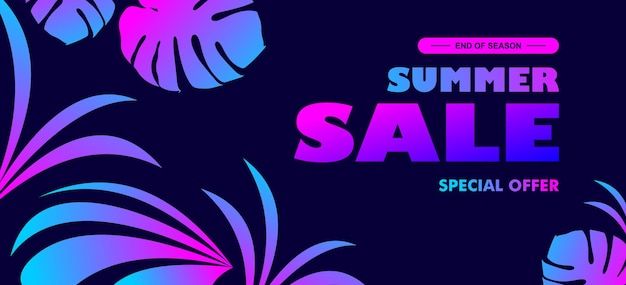 summer sale tropical banner.