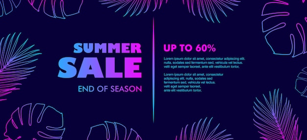 summer sale tropical banner.