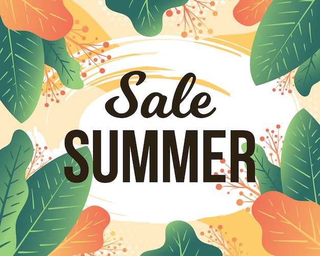 Summer sale tropical banner