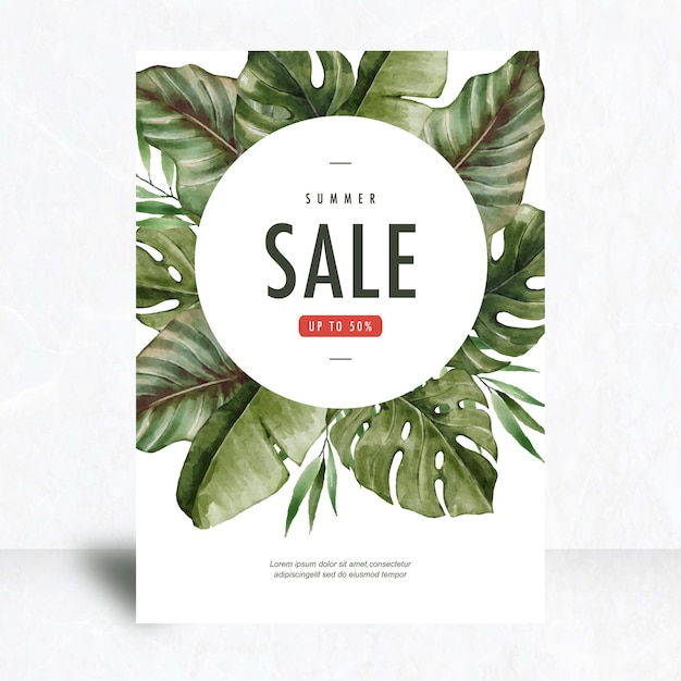 Vector summer sale tropical design