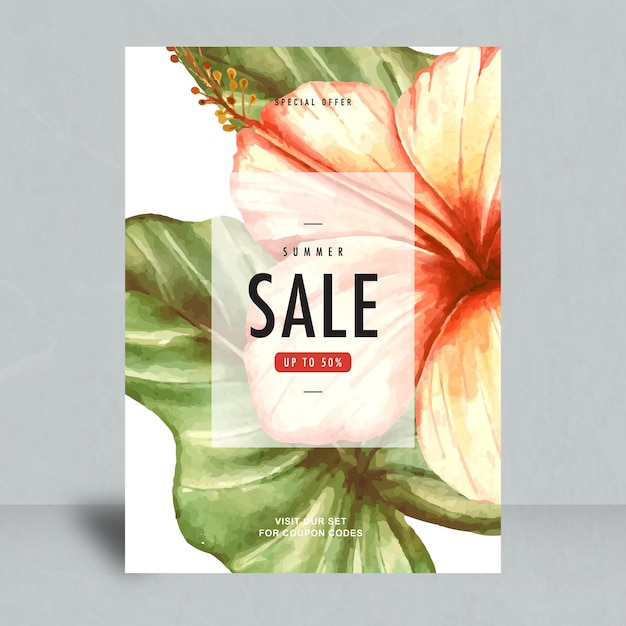 Vector summer sale tropical design