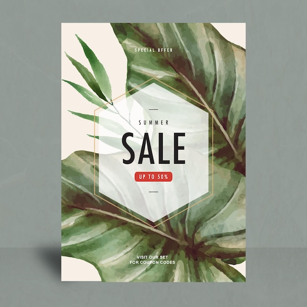 Vector summer sale tropical design