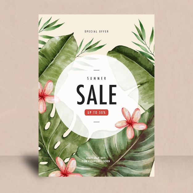 summer sale tropical design