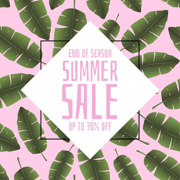 Summer sale tropical pink background