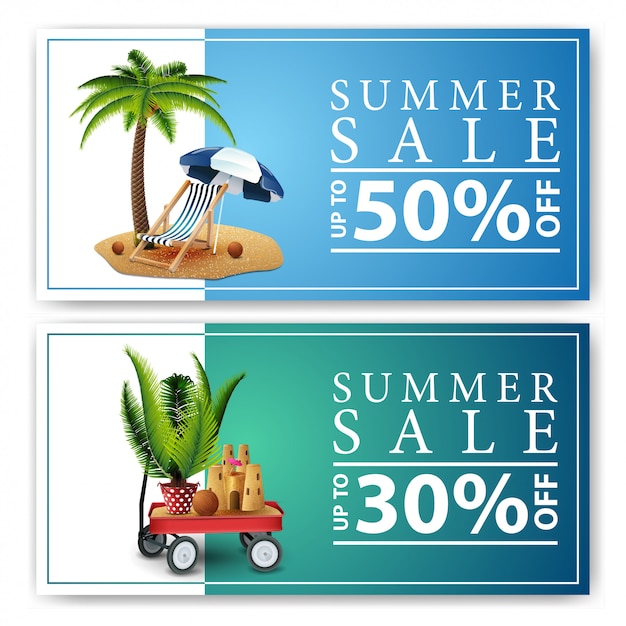 Summer sale, two discount web banners