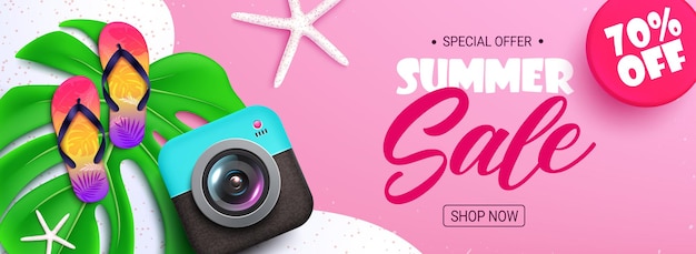 Summer sale vector design. Summer sale text with discount special offer for holiday season.