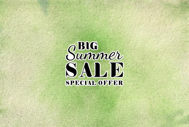 Vector summer sale watercolor hand painted banner  template