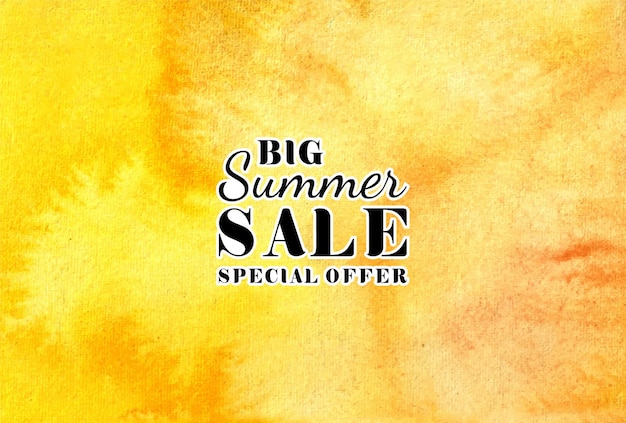 Summer sale watercolor hand painted banner  template