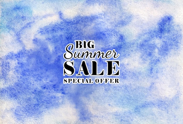 Summer sale watercolor hand painted texture aquarelle template