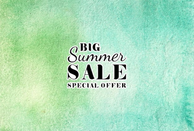 Summer sale watercolor hand painted texture aquarelle template