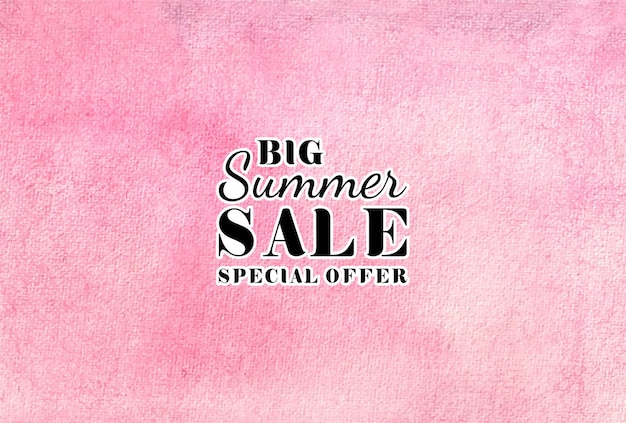 Vector summer sale watercolor hand painted   texture