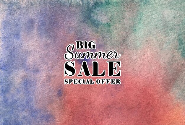 Vector summer sale watercolor hand painted   texture