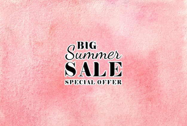 Vector summer sale watercolor hand painted   texture