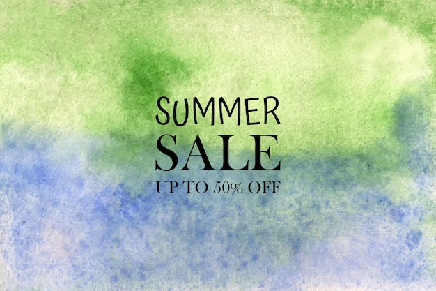 Summer sale watercolor pastel background hand painted. aquarelle colorful stains on paper.