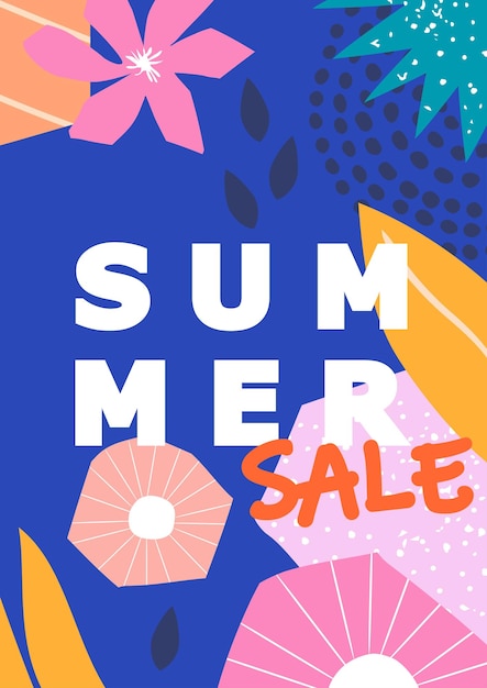 Summer sale website banner sale tag sale promotional material vector illustration