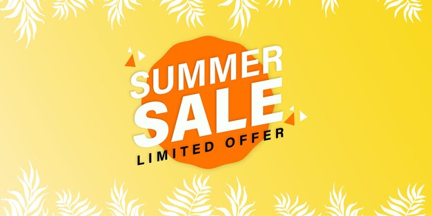 Vector summer sale yellow orange background professional banner multipurpose design free vector