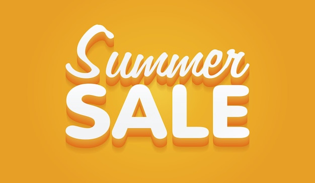 Summer sale yellow and orange banner vector illustration