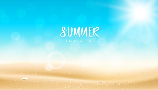 Vector summer sand beach sun bokeh background eps10 vector illustration