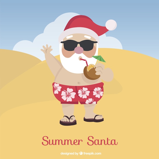 Vector summer santa