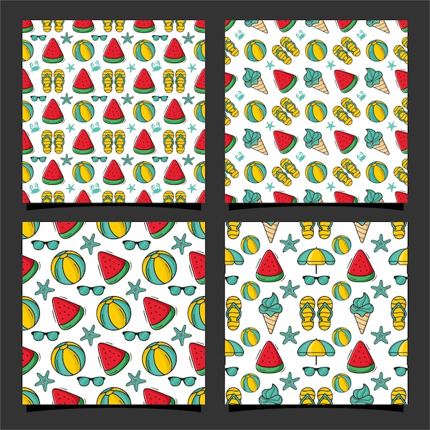 Summer seamless pattern design collection